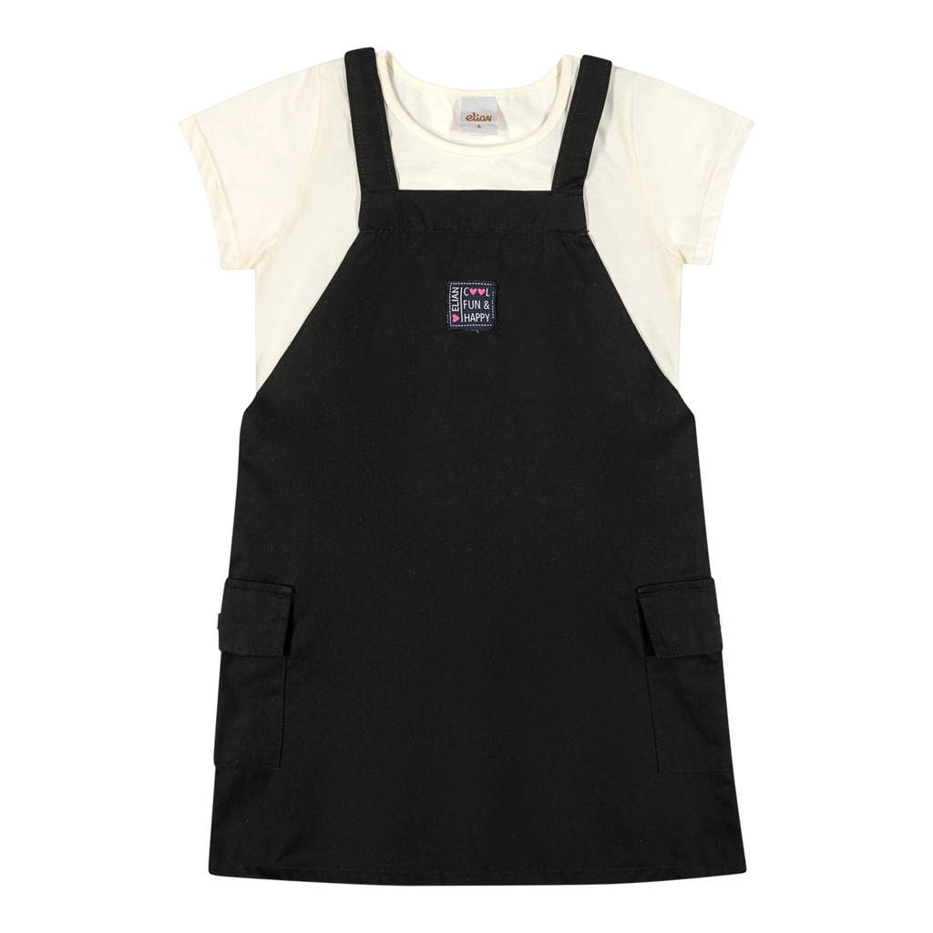 Conjunto Infantil Menina Com Sobreposição Elian Bege em Oferta na Shopee