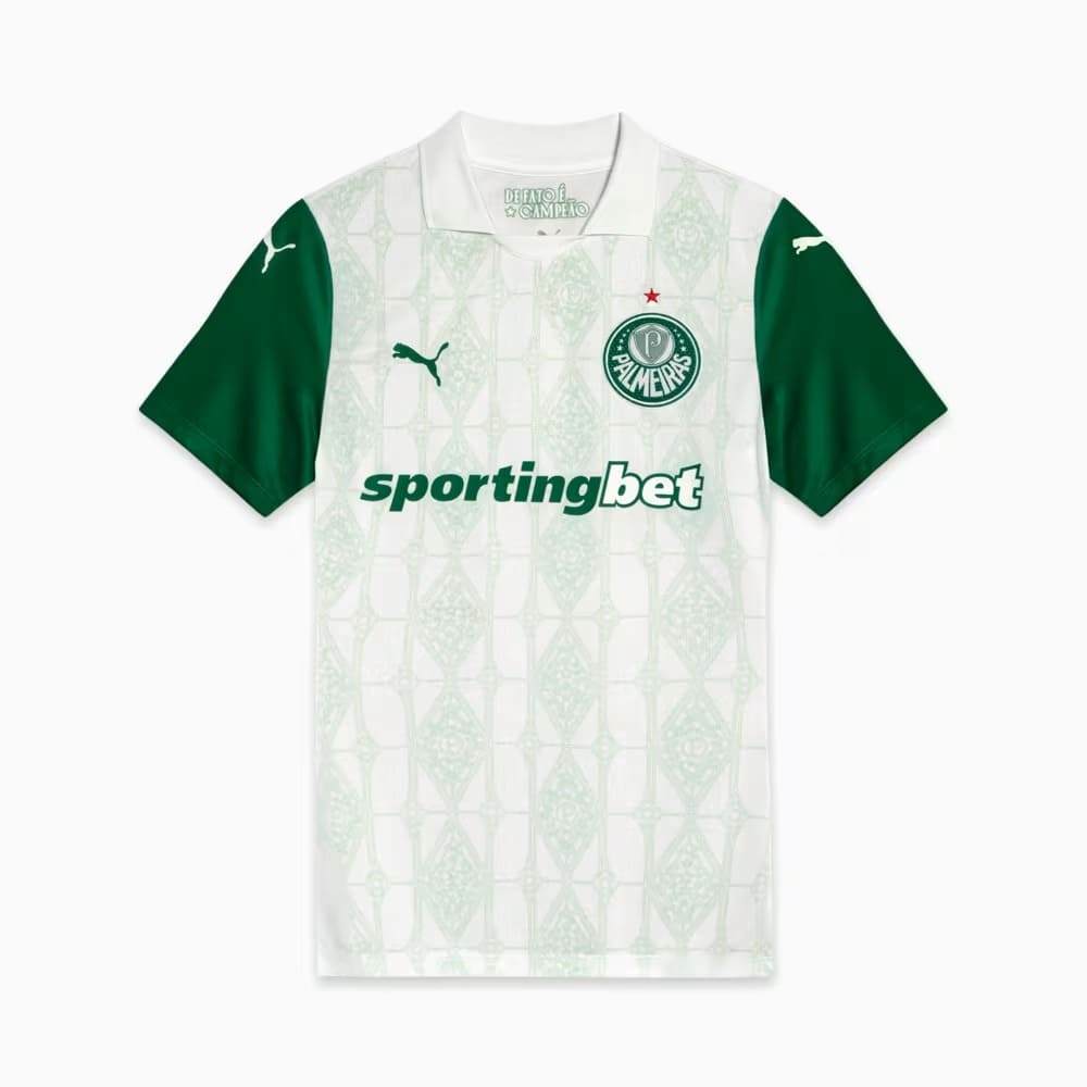 Camisa Palmeiras II Puma 25/26 Feminina Branca Oficial + NF