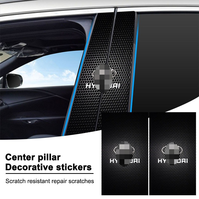 2 Pçs Pilar Central Do Carro Anti-Risco Protetor Filmes Adesivos Para Hyundai Santa Fe Sonata Solaris Azera Creta I30 Ix