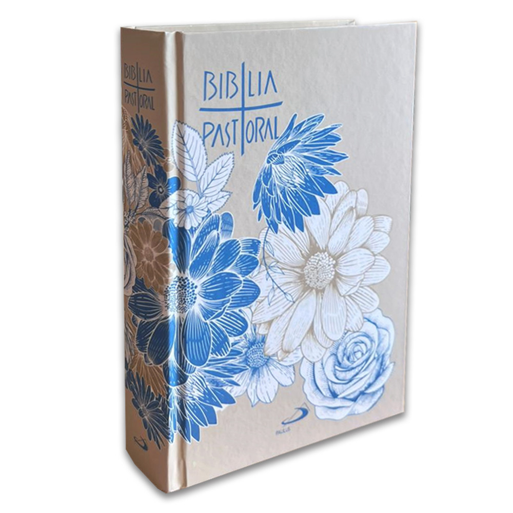 Bíblia Sagrada Católica Nova Pastoral Capa Dura - Azul Flores em Oferta na Shopee