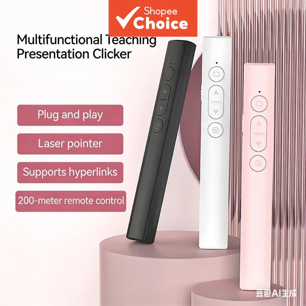  Apresentador portátil sem fio para PPT, operação silenciosa, modo de tela preta, ideal para workshops educacionais,