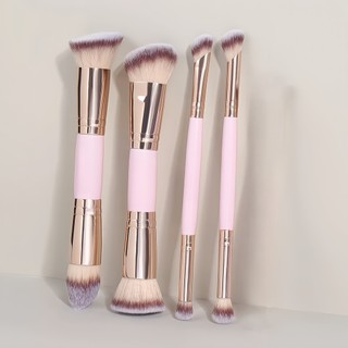 Kit 4 Pincéis de Maquiagem Multifuncionais Duo Ponta – Pincéis Faciais para Base, Correti…