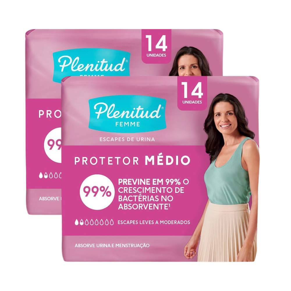 Kit 2 Protetor Longo Plenitud Femme com 14 Unidades
