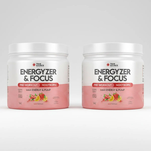 Kit 2 Pré Treino Energyzer Fruit Punch 360g True Source Fruit Punch