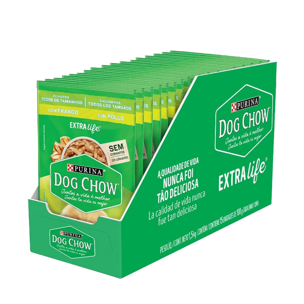 Ração úmida Dog Chow Sabores Variados para Cães 15x100 g em Oferta na Shopee