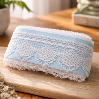 Renda Guipir Branca De Luxo 13,7 Metros Bordada Para Véus Artesanato Rgp15 em Oferta na Shopee