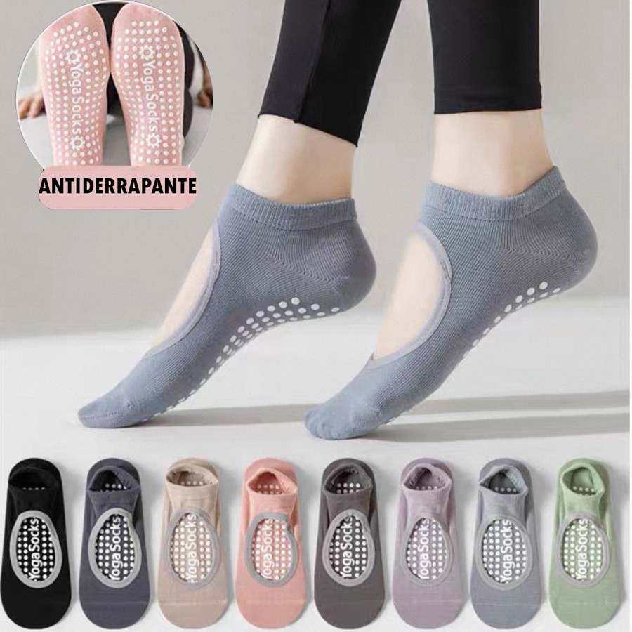 Kit 3/6/12 Pares Meia Sapatilha Antiderrapante Pilates Yoga Feminina