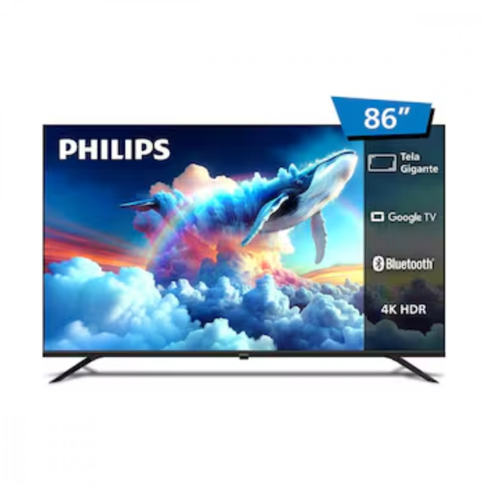 Smart TV LED 86 Ultra HD 4K 86PUG7019/78 com Google TV, Comando de Voz, Wi-Fi, Entradas HD...