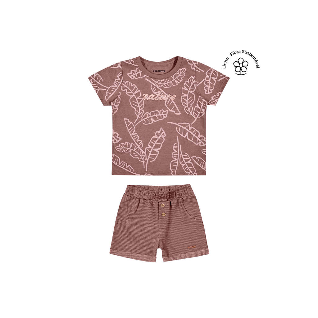 Conjunto Bebê Menino Bordado Nature Colorittá Marrom em Oferta na Shopee