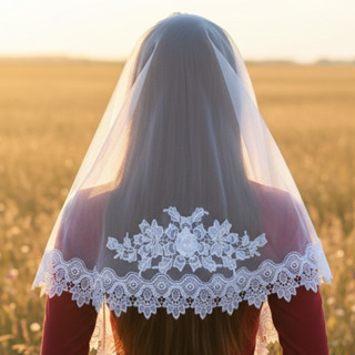 Véu Ccb Renda Larga Aplique De Flores 3D Renda Guipir em Oferta na Shopee