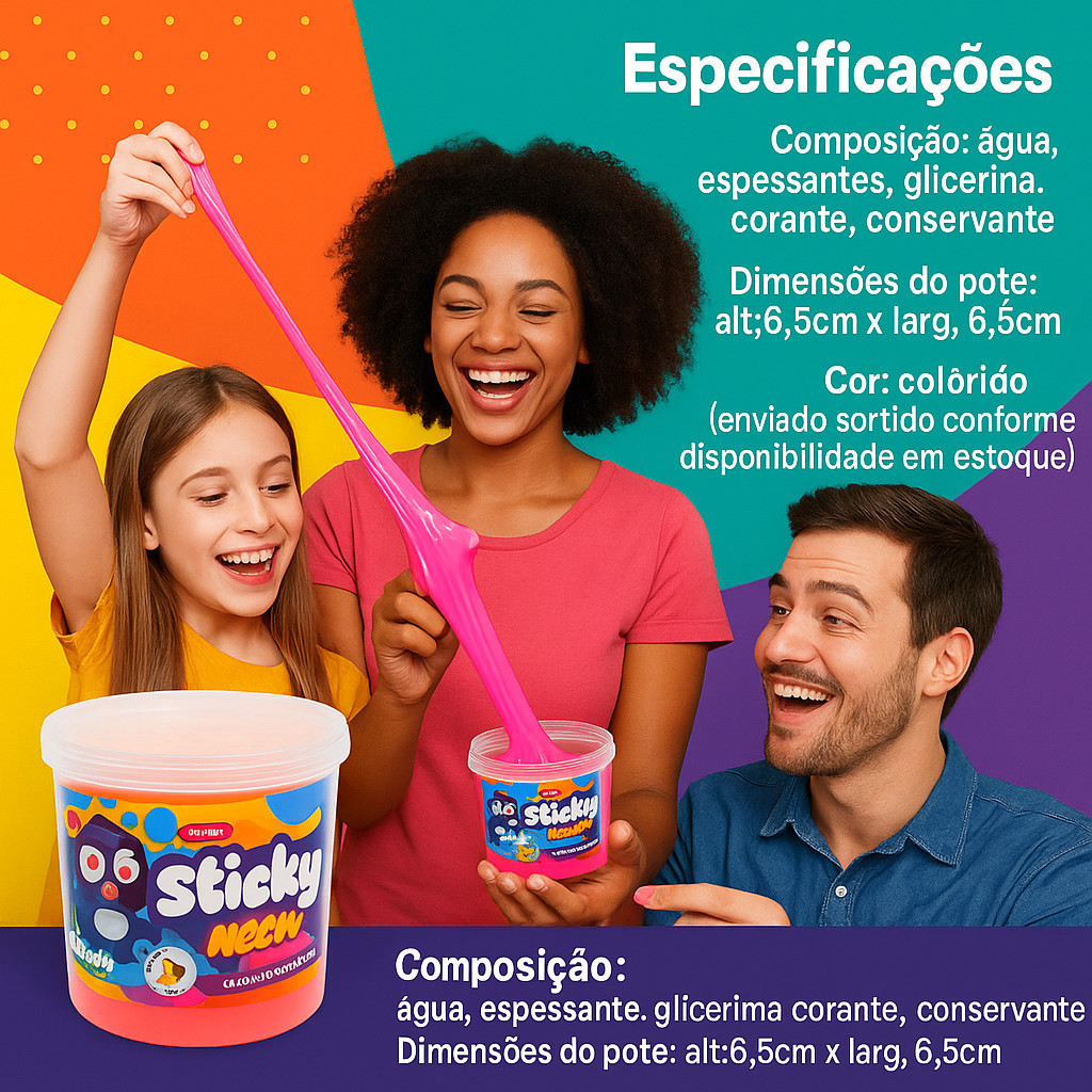 Slime Infantil Geleca Massinha Sensorial Não Tóxica Brinquedo Educativo Achadinhos