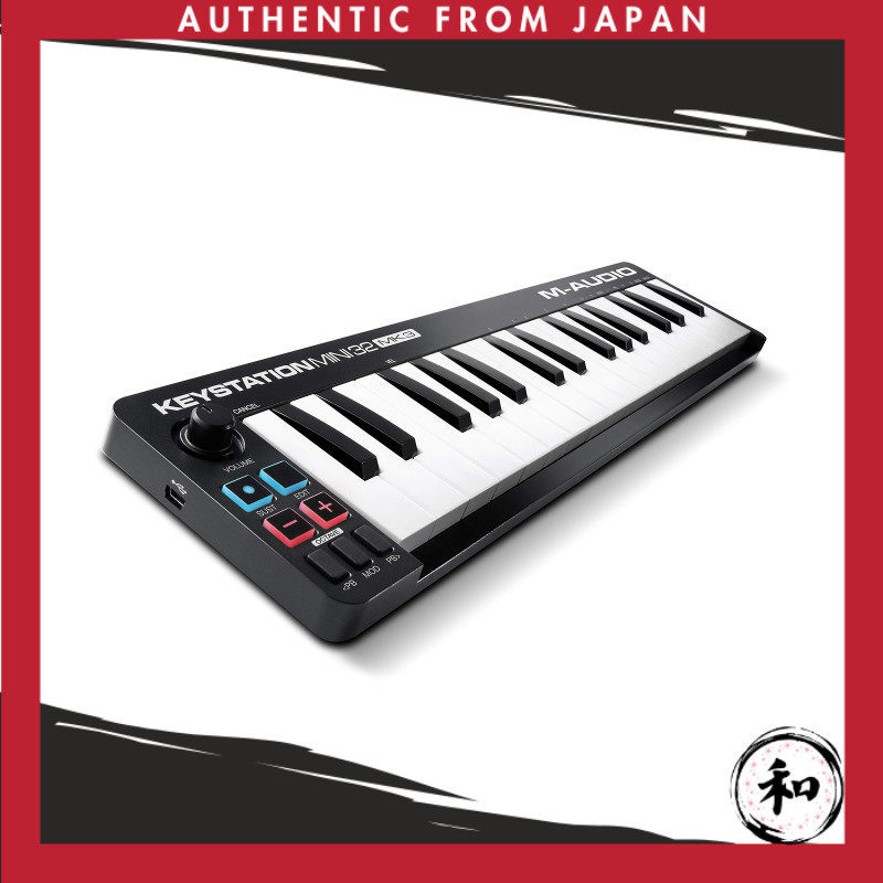 M-Audio Teclado MIDI USB com sensibilidade à velocidade, 32 mini-teclas, acompanha software, controla DAW, portátil —