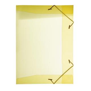 Pasta com aba elástico 1/2 ofício Line transparente amarela 0252.A Dello em Oferta na Shopee