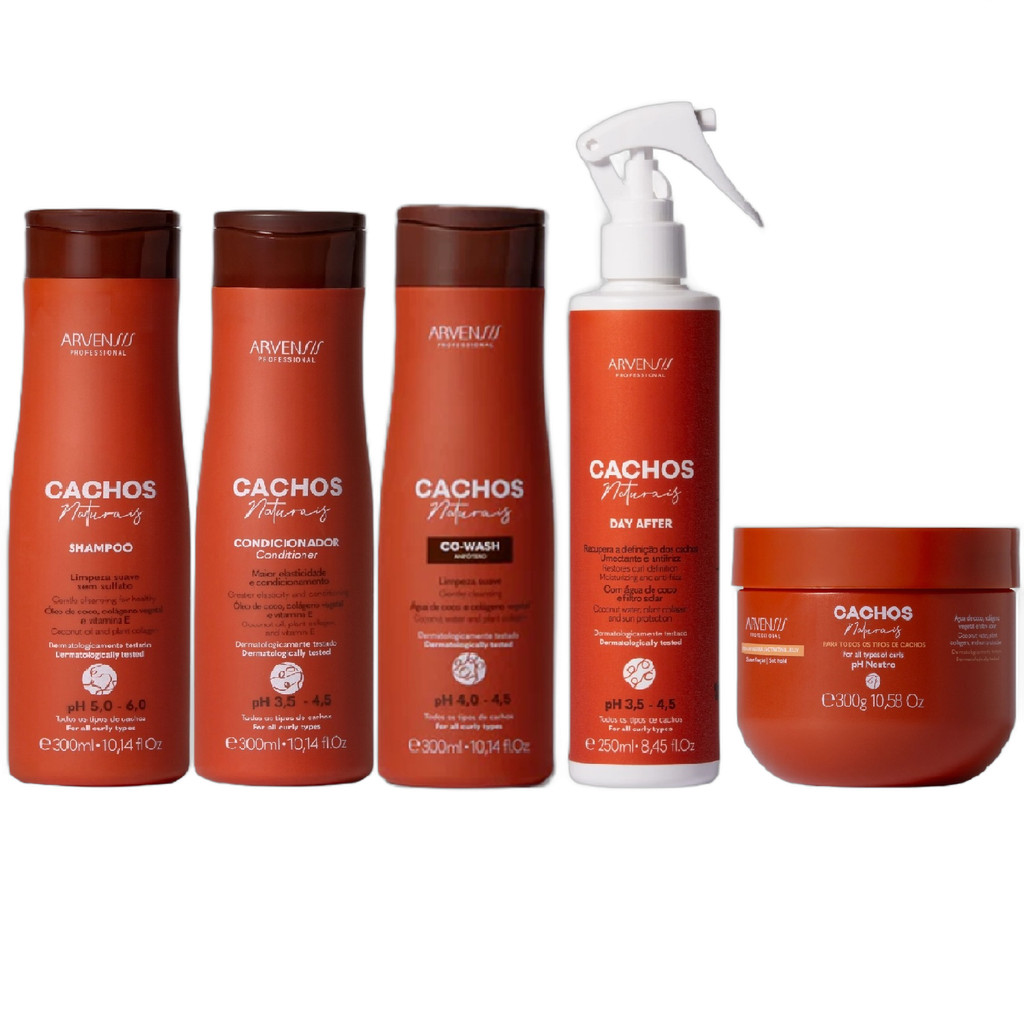 Kit Arvensis Cachos - Shampoo & Condicionador & Co-Wash 300ml + Day After 250ml + Geleia Ativadora Suave 300g