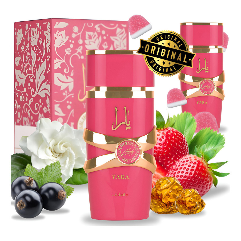 Perfume Yara Lattafa Candy Perfume Árabe Fragrância Doce Edp 50ml - Feminino