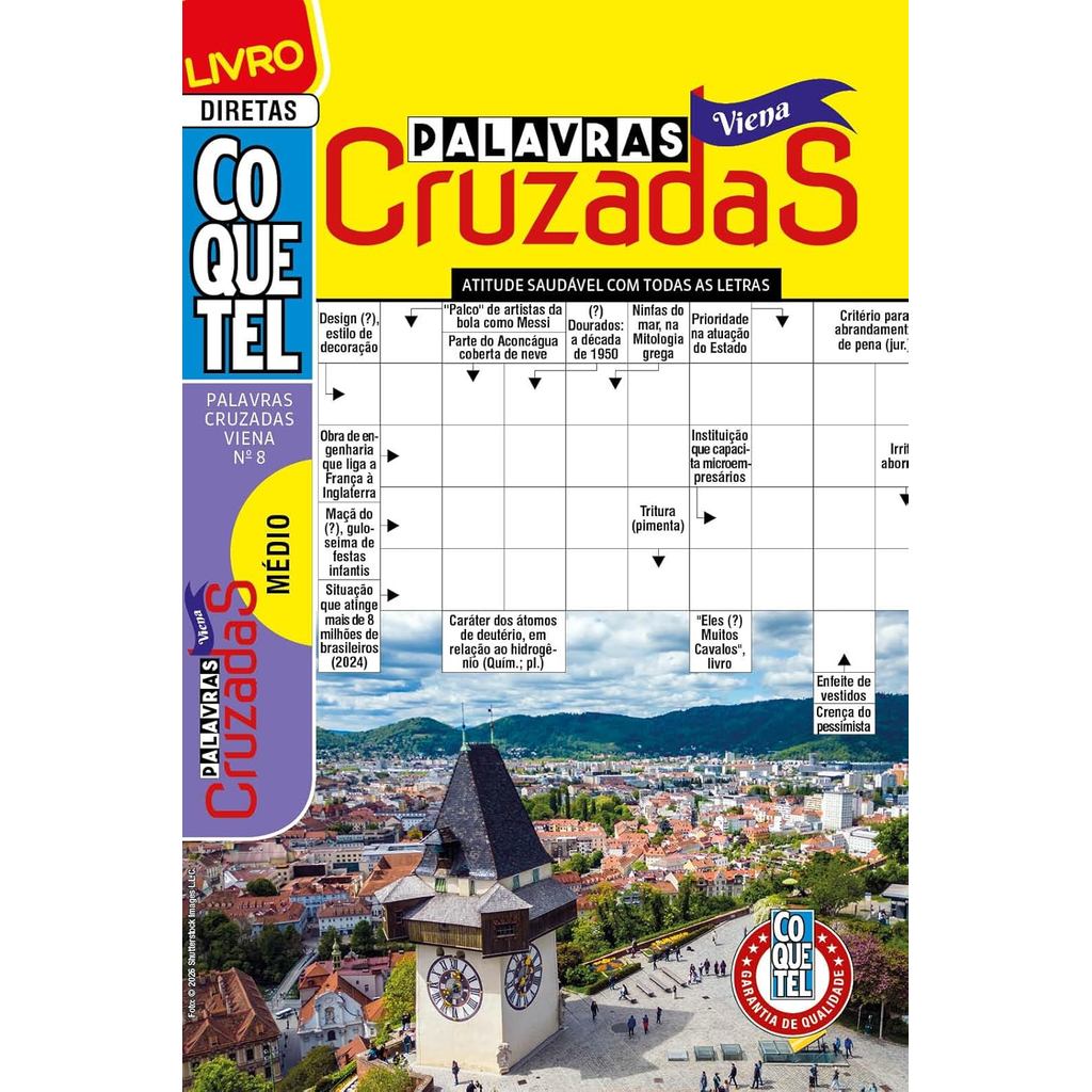 Livro Coquetel Palavras-Cruzadas Viena 8 | Nível Médio
