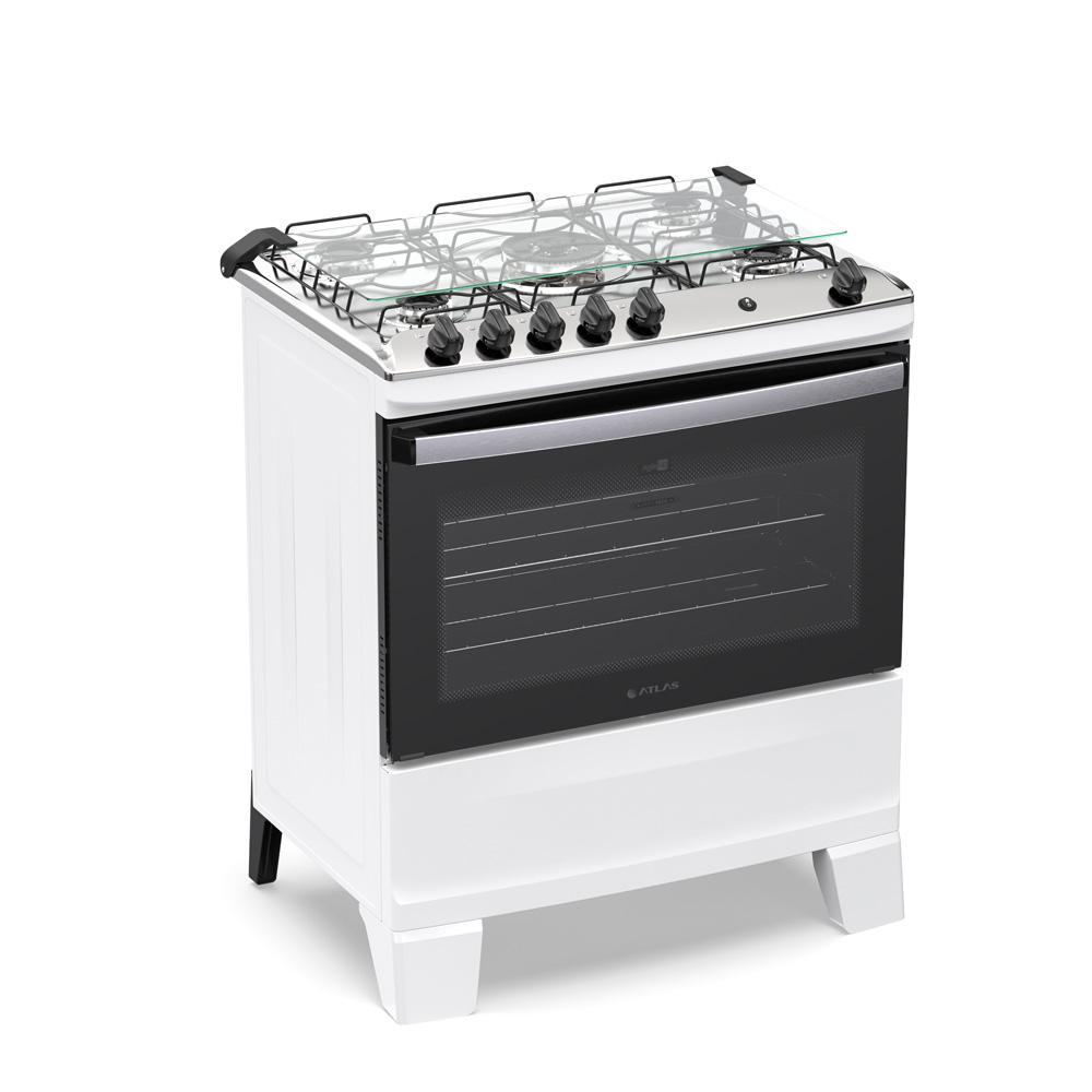 Fogão 5 Bocas Atlas Agile Up com Mesa de Inox A Gás Bivolt em Oferta na Shopee
