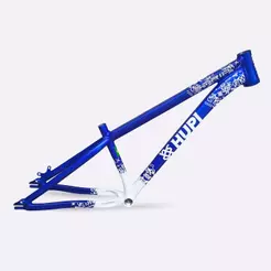 Quadro Bike HUPI Strip Gancheira Horizontal Aro 26 Azul e Branco