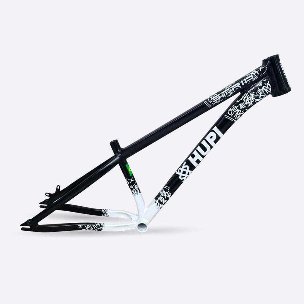 Quadro Bike HUPI Strip Gancheira Horizontal Aro 26 Preto e Branco