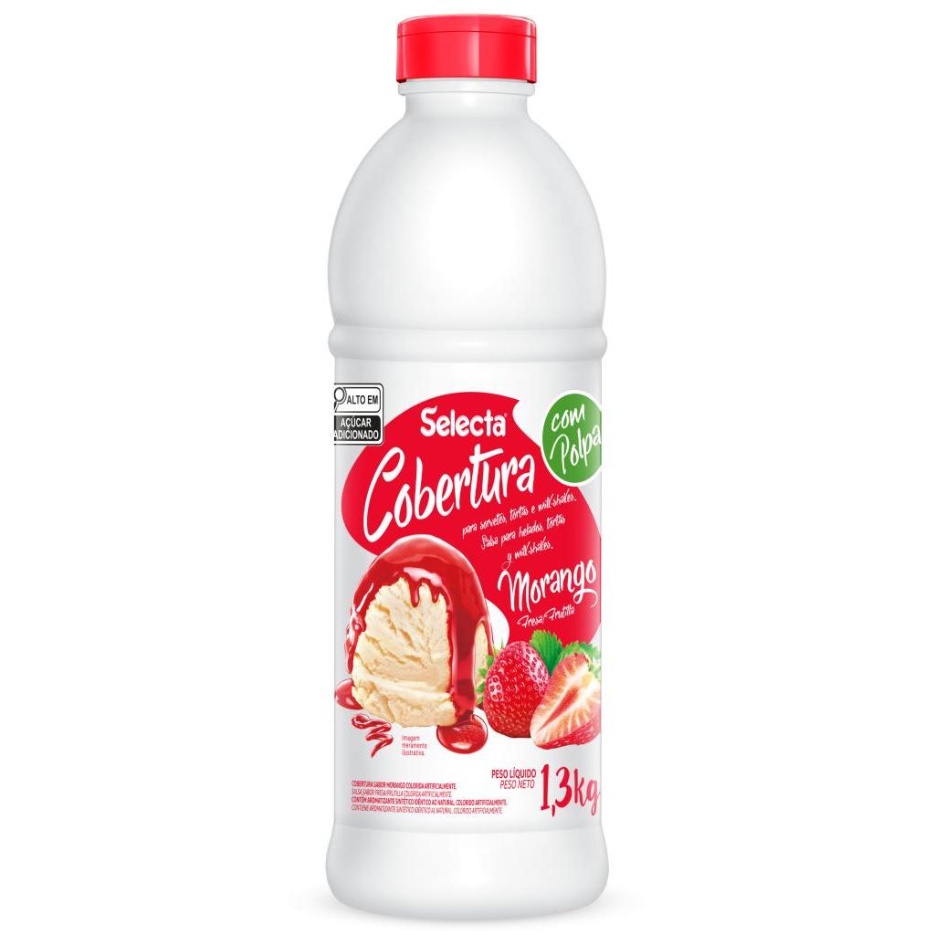 Cobertura Taca Selecta Morango Com Polpa 1,3kg