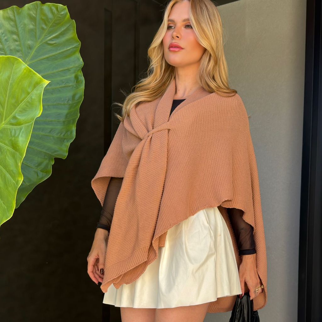 Echarpe Florenza Lã Cachecol Blusa Capa de Tricô