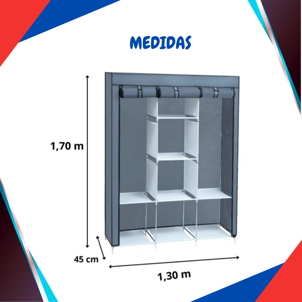 Guarda Roupa Dobravel Armario Desmontavel Para Organizador De Roupa 8 Divisorias
