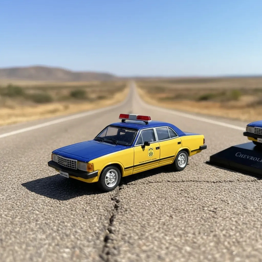 Miniatura Chevrolet Opala Polícia Rodoviári Federal 1:43 Ixo Amarelo