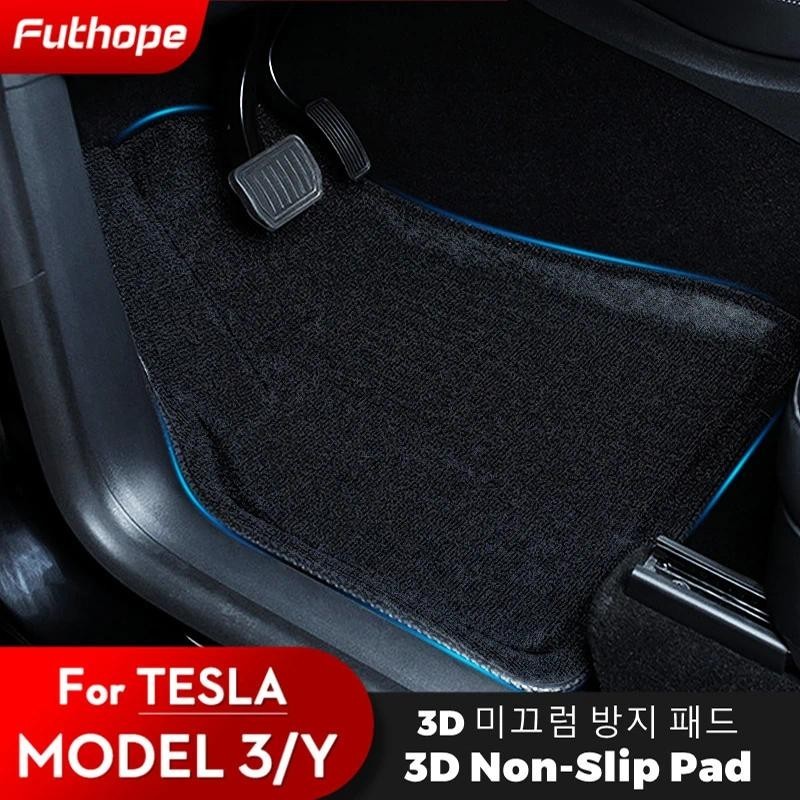 Futhope Tapetes Almofada Preta Para Tesla Modelo 3 Y 2020-2024 Personalizado À Prova Dwaterproof Água Tapete Antiderrapa