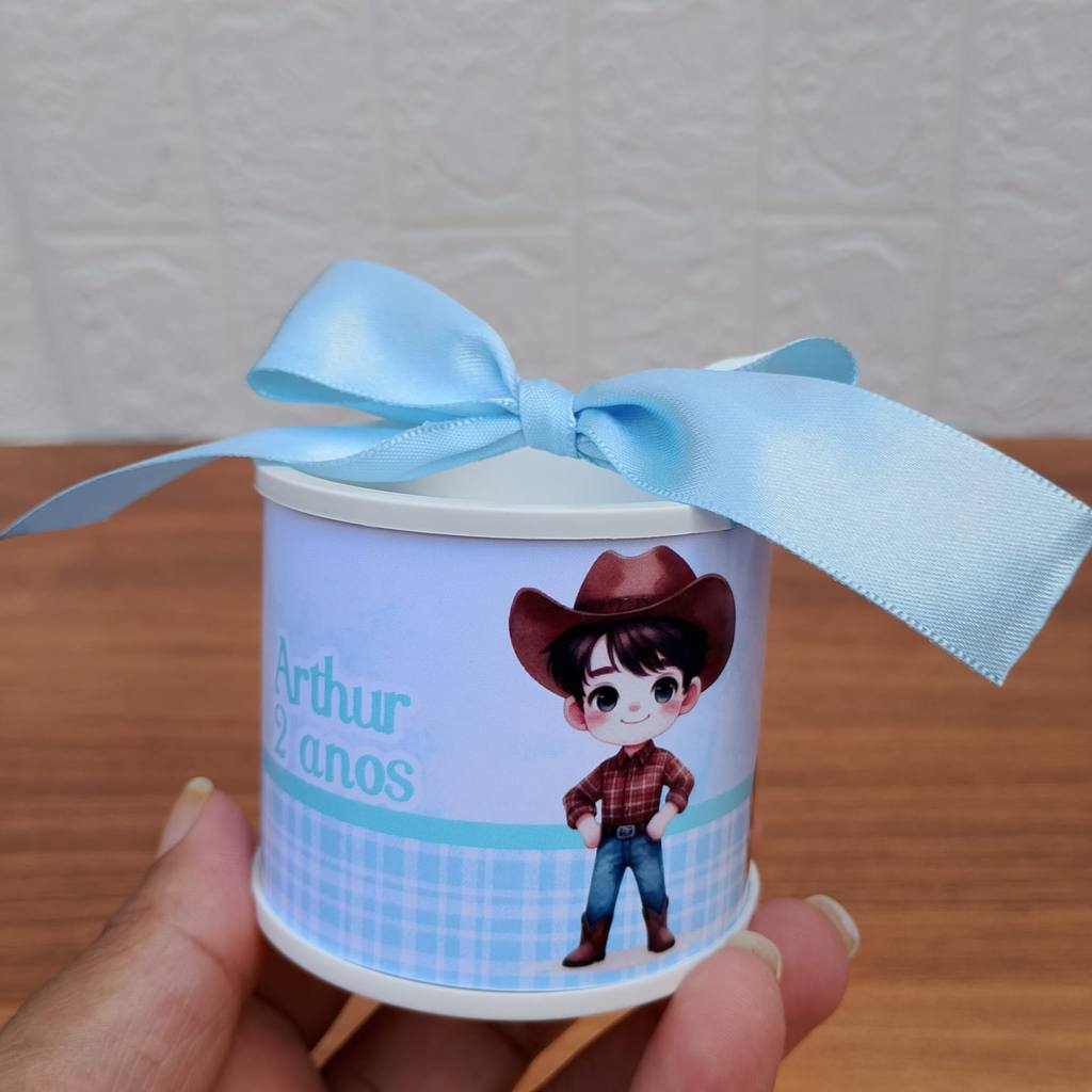 Kit Tubolata Personalizada 5x6 * Lembrancinhas FAZENDINHA CAWBOY -Chá de Bebe - Aniversário - Maternidade - Comemorações