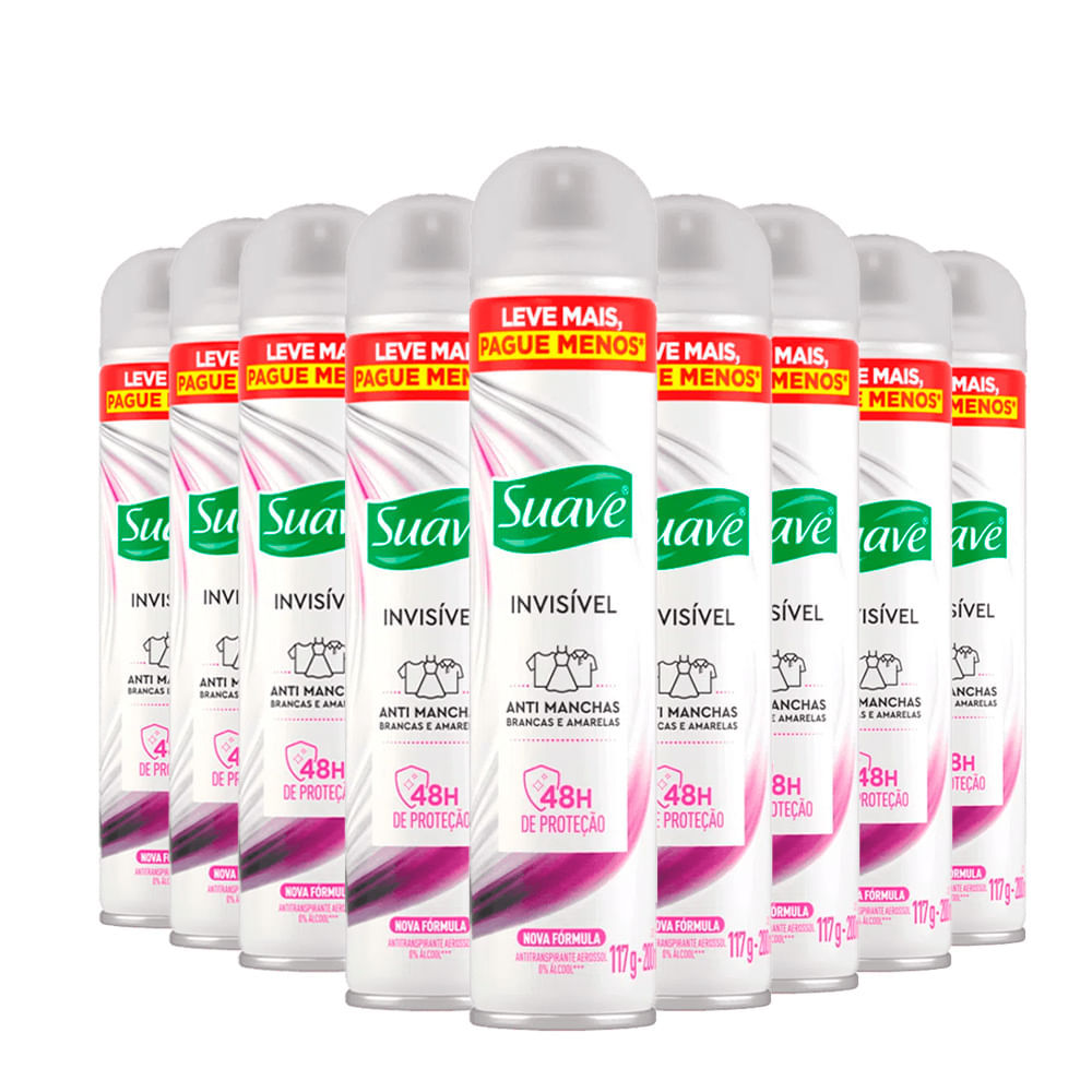 Kit Desodorante Antitranspirante Suave Invisible Feminino 200ml - 9 Unidades em Oferta na Shopee