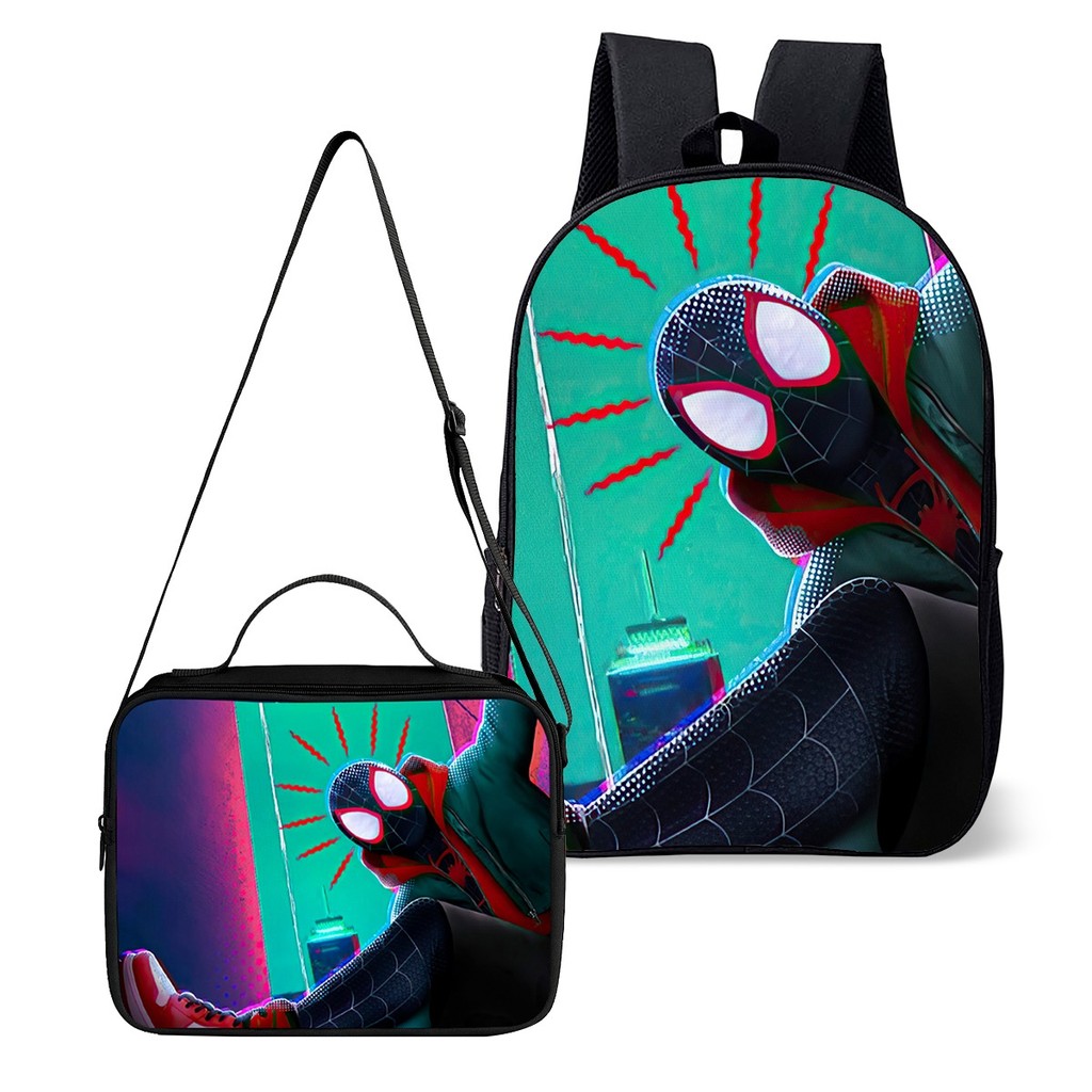 Mochila Simples Com Lancheira Termica Estampa Desenho Heroi Aranha Escolar Infantil Avulsa ou Kit