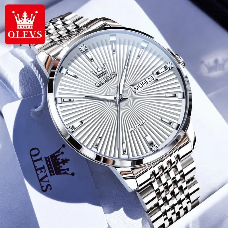 OLEVS 6653 Relógio De Pulso Mecânico Masculino Original , Relógios Automáticos De Negócios De Luxo Para Homens , Luminos