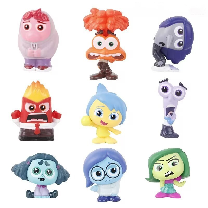 9 Pçs/Set 3-5cm Anime Inside Out 2 Raiva tristeza ansiedade - Divertidamente - Boneco