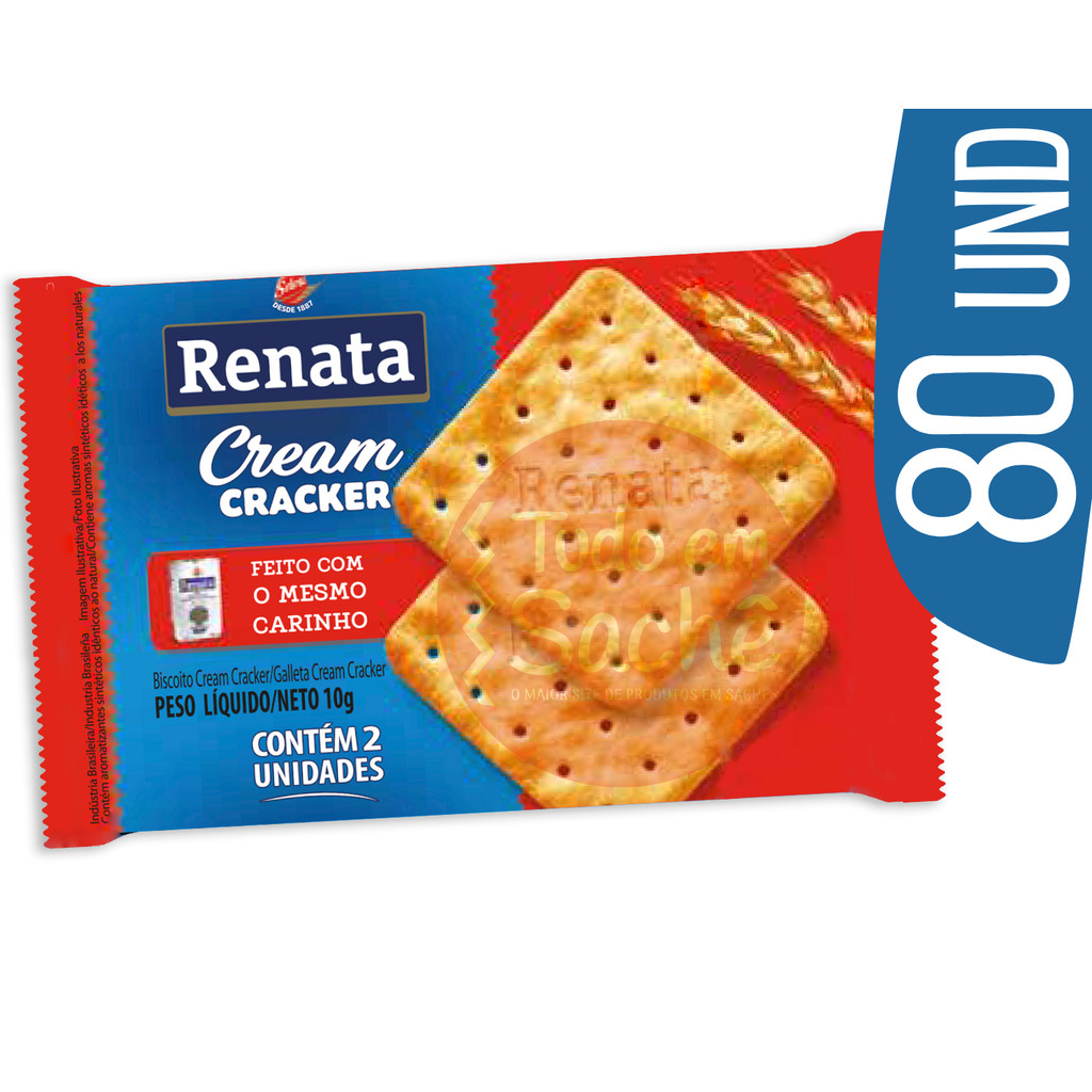 Kit Biscoito em Sache Renata Cream Cracker Bolacha - 80 und