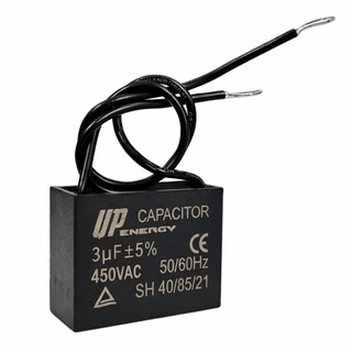 02 Peças Capacitor 3uF CBB61 50/60Hz 2 Fios 450v quadrado Usado em Ventilador e Outros