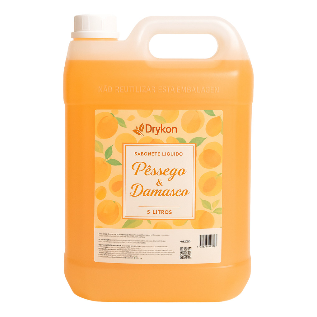 SABONETE LIQUIDO 5 LITROS PESSEGO E DAMASCO DRYKON