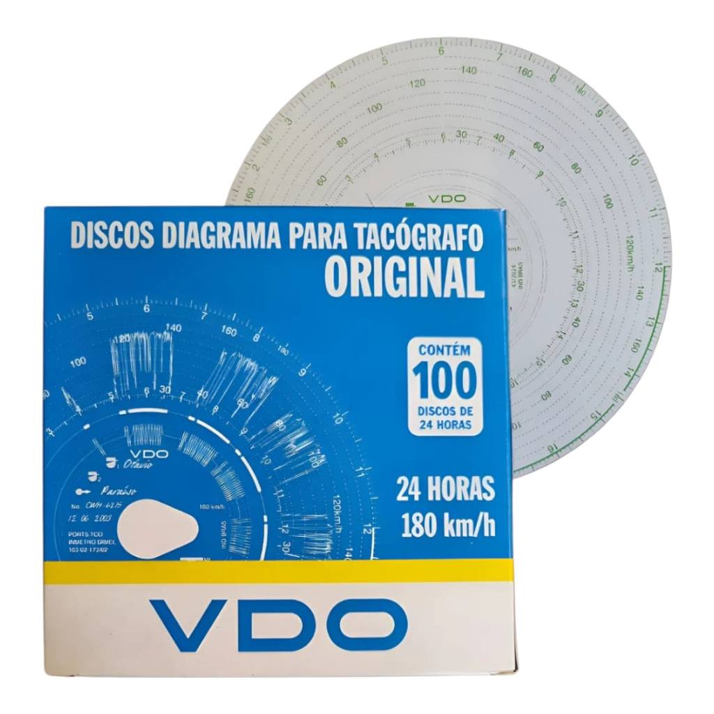 Disco Tacógrafo Diário 24h 180km/h Vdo 100 Un 140240010f
