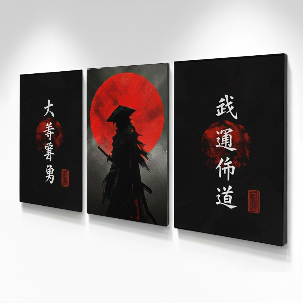 Quadros Decorativos Ninja Japão katana asia sala quarto gamer escritorio guerreiro
