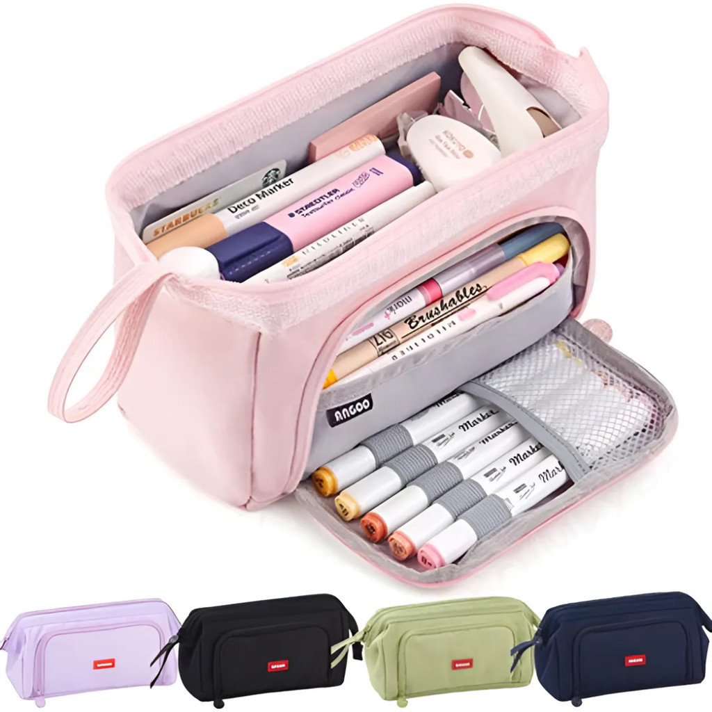 Estojo De Lápis Caneta Esferográfica De Papelaria Bolsa De Armazenamento Portátil De Grande Capacidade yobel