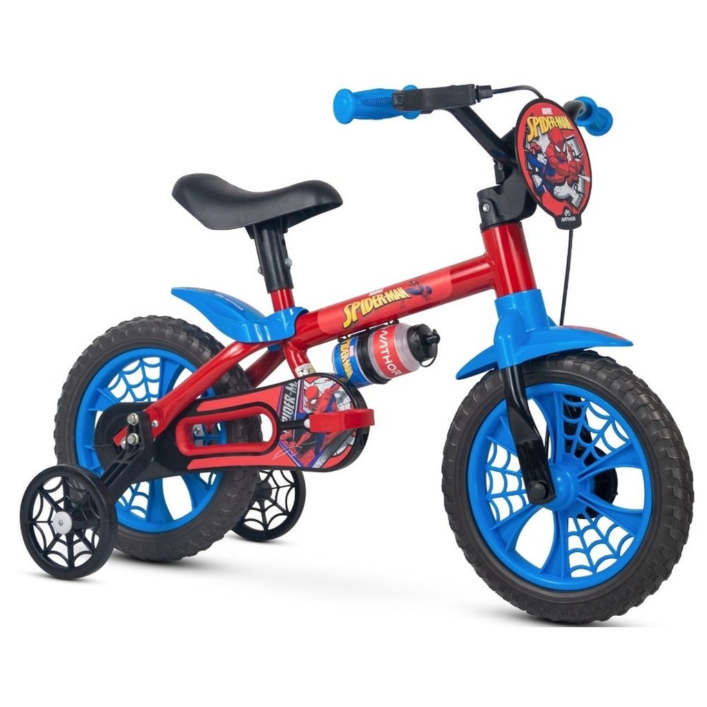 Bicicleta Infantil Aro 12 Homem Aranha Nathor Com Rodinhas em Oferta na Shopee