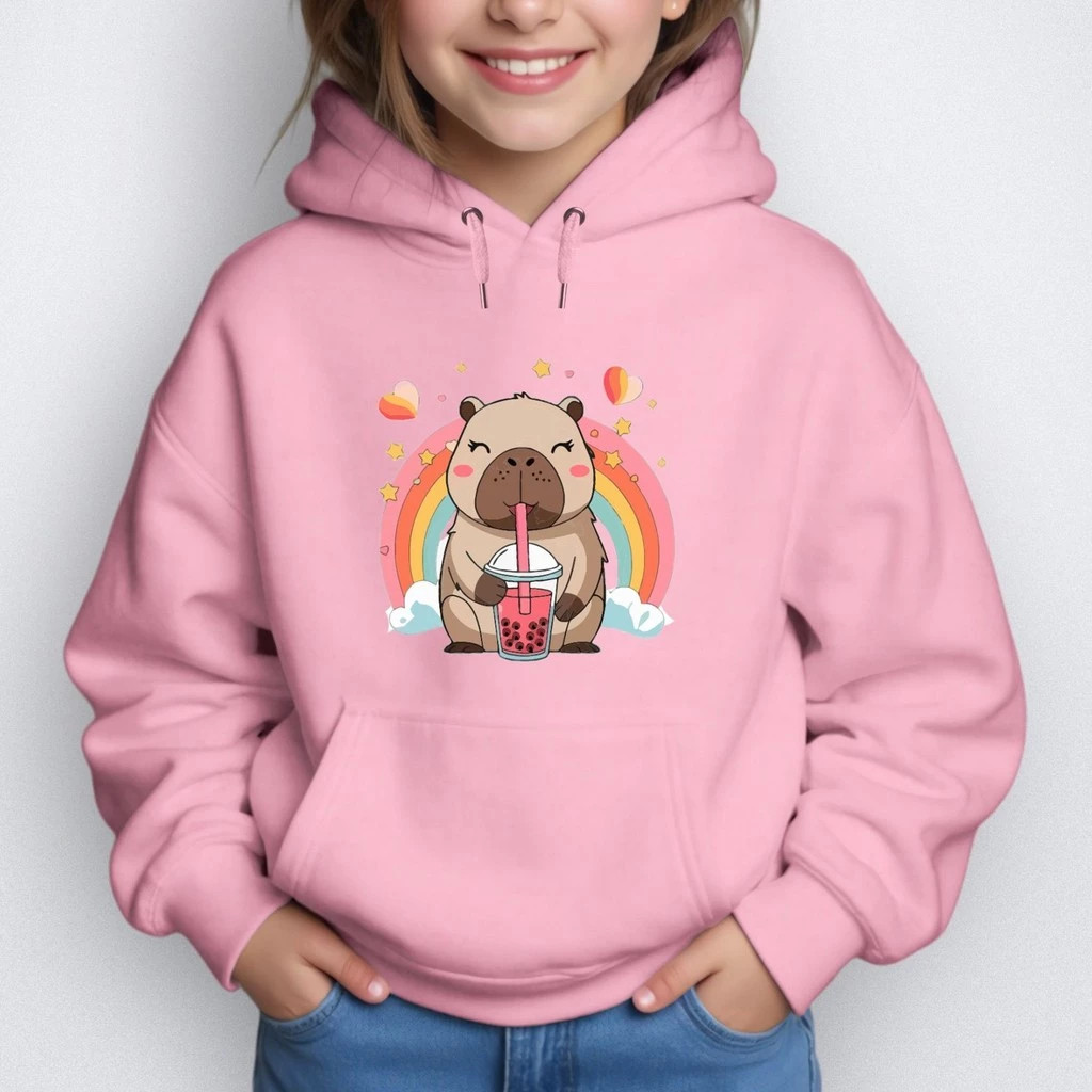 Moletom Feminino Infantil fofo Estampado Casaco Básico Infantil Casaco Criança Moda Juvenil