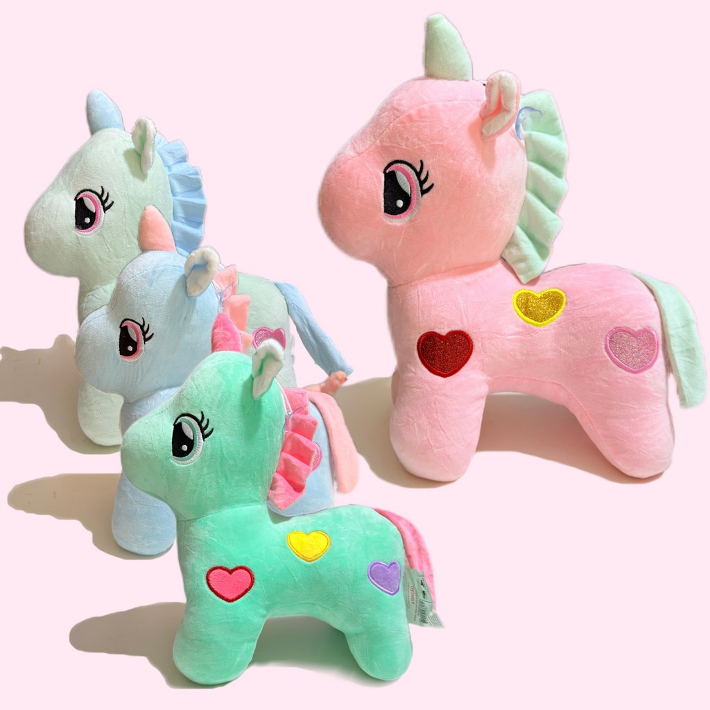 Pelúcia Unicórnio Fofo com Corações – Brinquedo Macio Decorativo 35cm