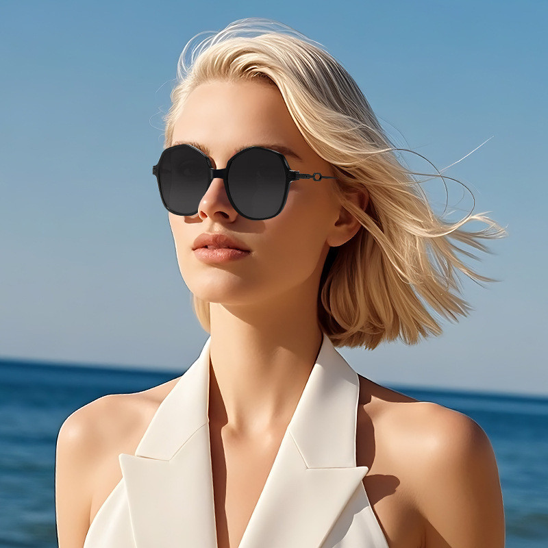 Óculos de sol ao vivo Tik Tok Anti-ultravioleta óculos de sol condução óculos polarizados guarda-sol rosto grande mais m