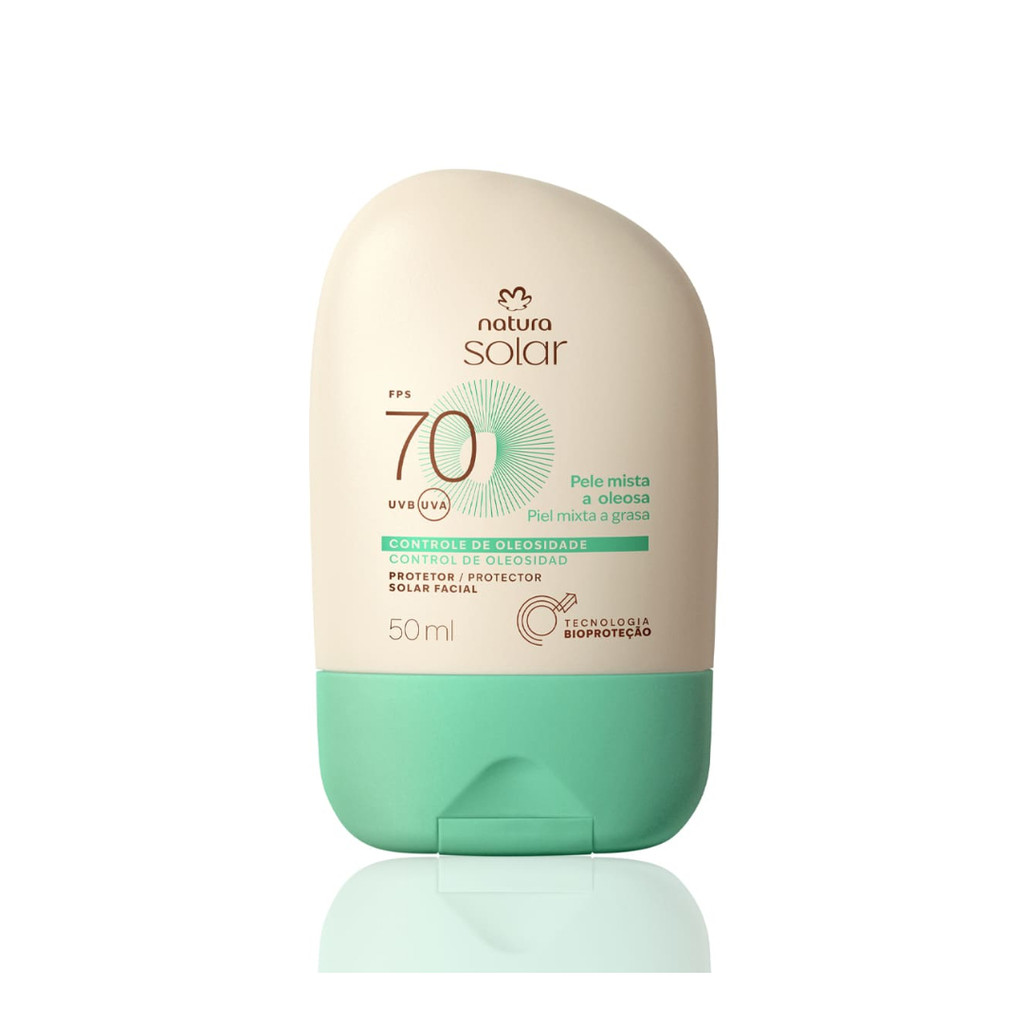 Protetor Solar Facial Pele Mista a Oleosa FPS 70 Natura Solar 50 ml, Natura Cosméticos