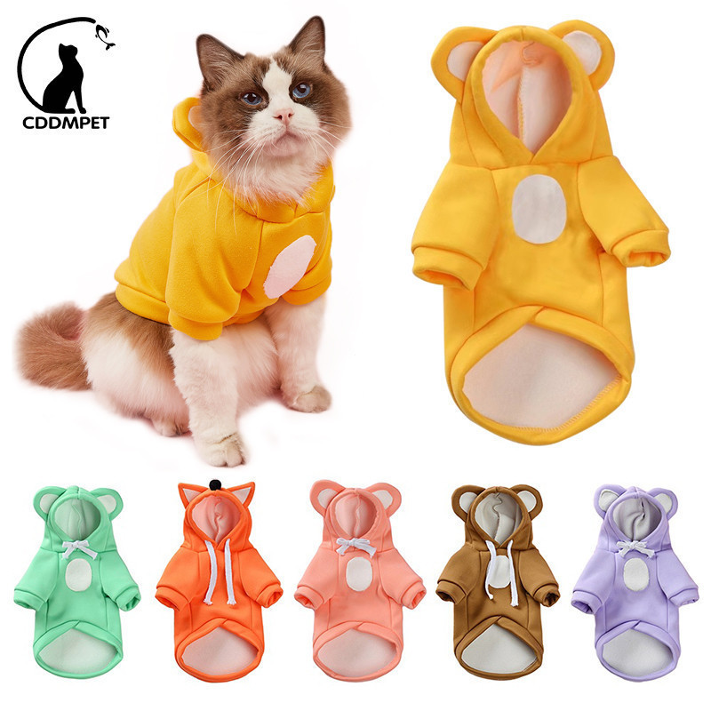 Roupa Cachorro Moletom Com Capuz Para Gato Filhote Buldogue Francês Casaco Pincher De Inverno