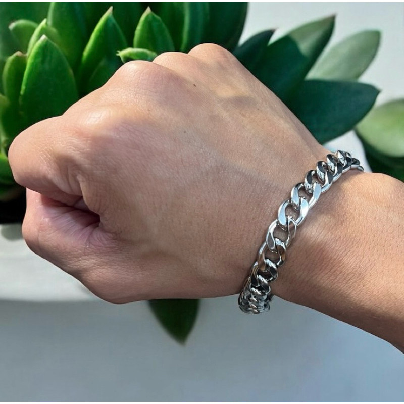 Pulseira Masculina Grossa Aço Inox Cirúrgico Prata e Dourado 9mm  | NÃO ENFERRUJA NEM FICA PRETO em Oferta na Shopee