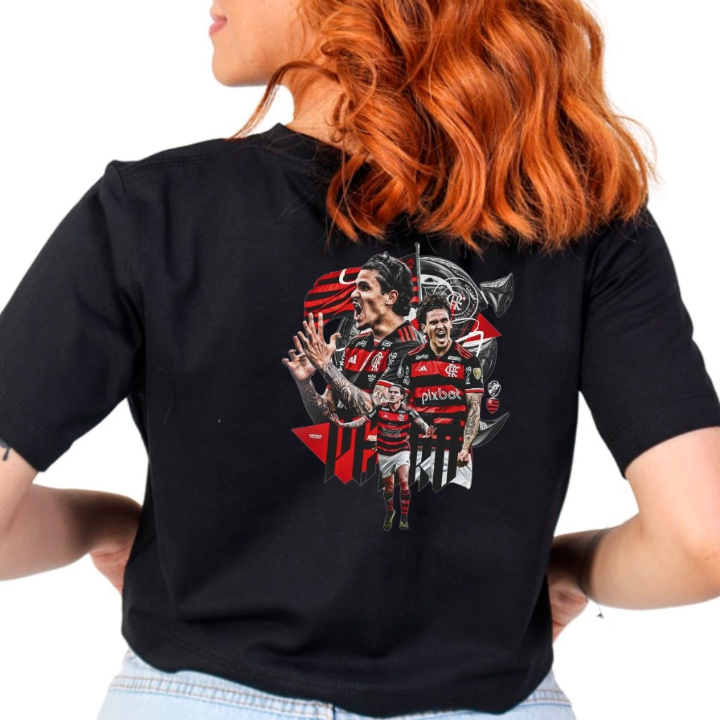 Camisa Camiseta Cropped Time Futebol Blusa 100% Algodão Premium Adulto Feminino
