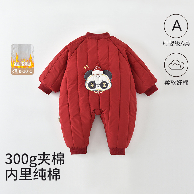 Roupas de bebê roupas de inverno macacão infantil festivo roupas de ano novo bebê cem dias de idade vestido macacão roup