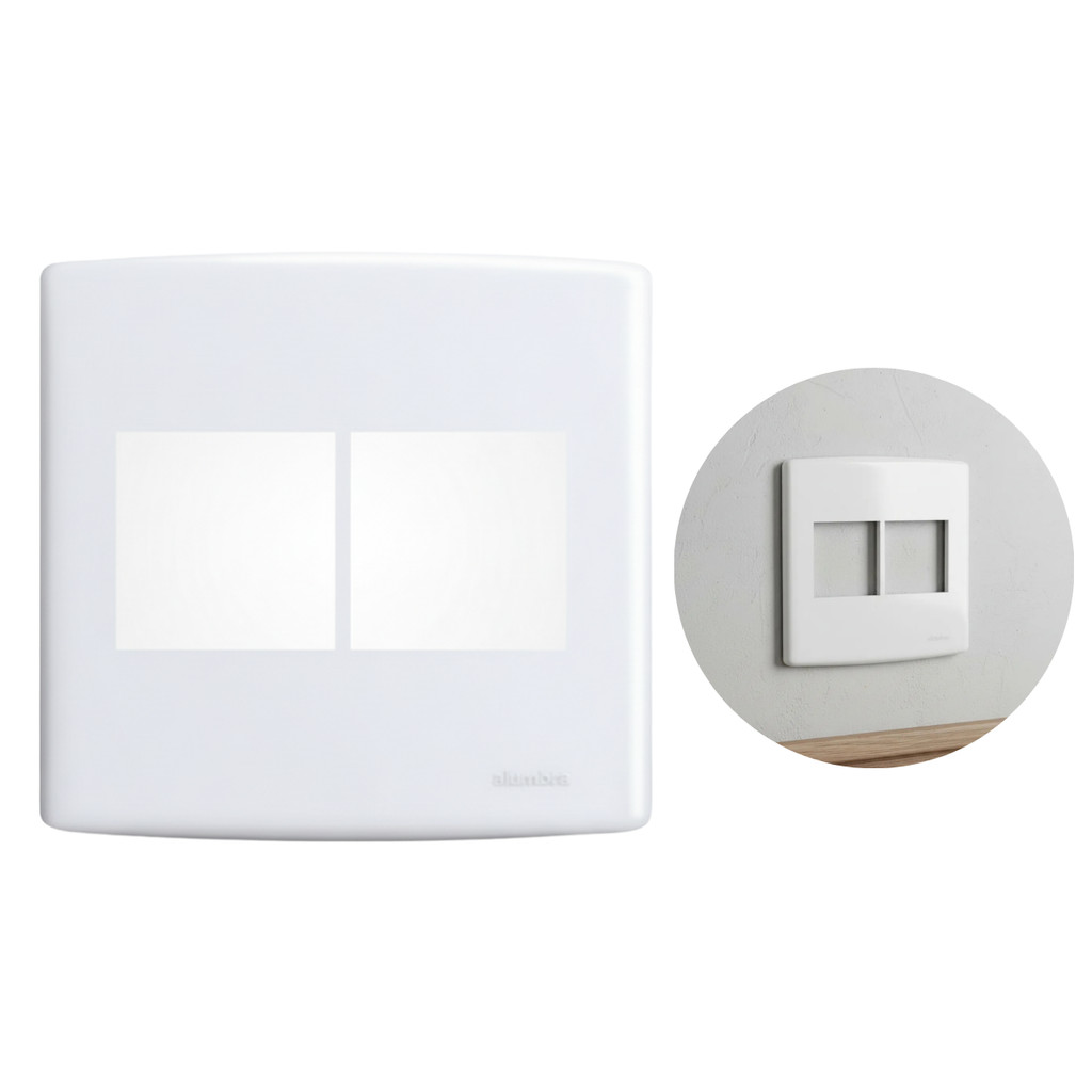 Placa Para 4 Módulo Horizontal 4x4 Alumbra Siena Branco 6422