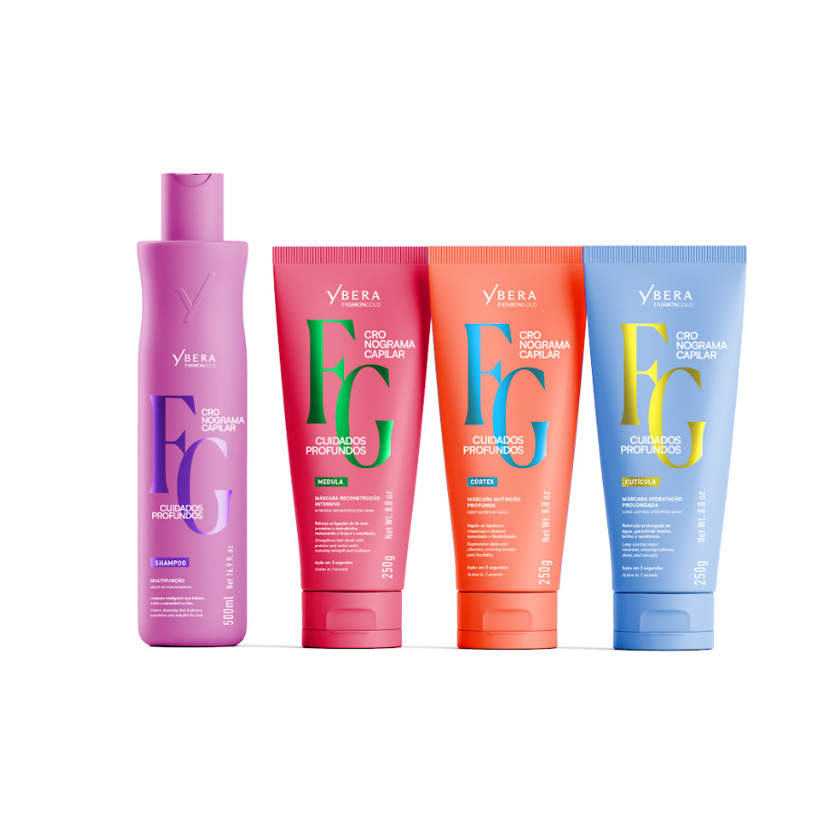 Kit Cuidados Profundos + Shampoo 500ml Cuidados Profundos - Ybera Fashion Gold em Oferta na Shopee
